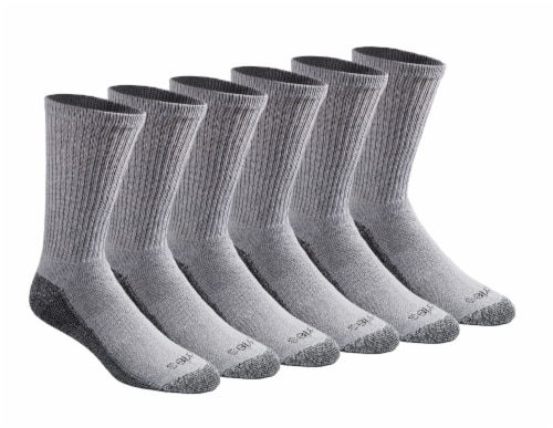Dickies Dri Tech Crew Sock Pack Gray 6 pk King Soopers