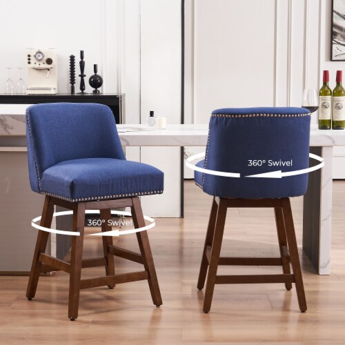 26 Swivel Bar Stools 2 Pack Classic and with Rivet Trim Decoration