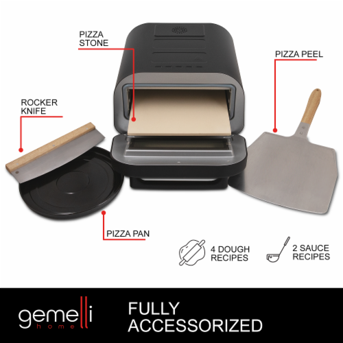 Gemelli Home Pizza Oven, Electric Indoor and Outdoor Pizza Maker, Up to 750F, Countertop Piz Perspective: right