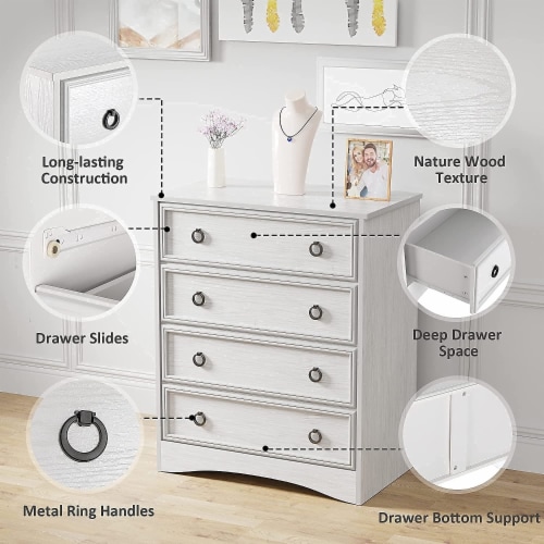 White dresser with discount deep drawers