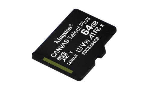 Kingston Canvas Select Plus 64GB Micro SD Memory Card Perspective: right
