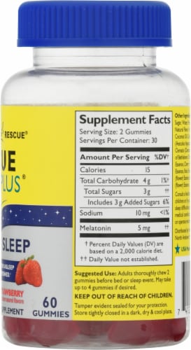 Bach® Rescue Plus® Sleep Melatonin Strawberry Flavor Gummies Perspective: right