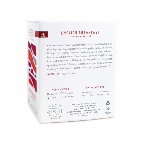 Rishi Tea Organic English Breakfast Black Tea Perspective: right