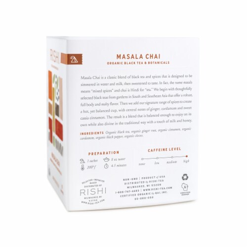 Rishi Tea Organic Masala Chai Black Tea Sachets Perspective: right