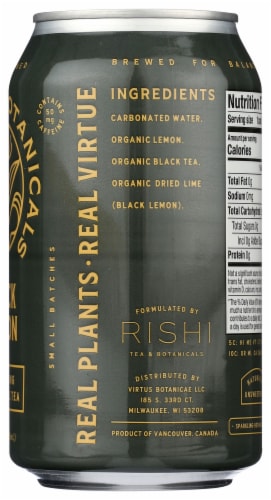 Rishi Tea Black Lemon Sparkling Botanical Tea Perspective: right