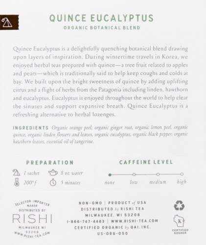 Rishi Tea Quince Eucalyptus Sachets Perspective: right