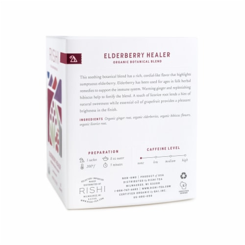 Rishi Tea Organic Elderberry Healer Tea Sachets Perspective: right