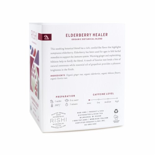 Rishi Tea Organic Elderberry Healer Tea Sachets Perspective: right