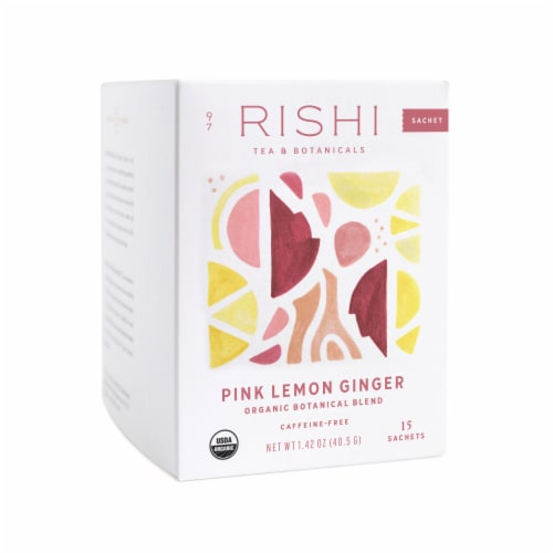 Rishi Tea Pink Lemon Ginger Sachets Perspective: right