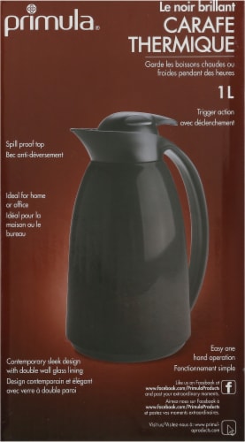 Primula Thermal Carafe, Glossy Black, 34 Ounce