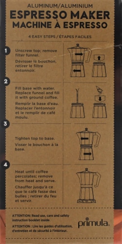 Primula® Aluminum 6-Cup PEBK-3306 Stovetop Espresso Maker in Black Perspective: right