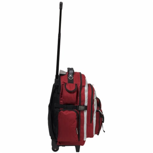 Everest Deluxe Wheeled Backpack - Burgundy/Gray Perspective: right