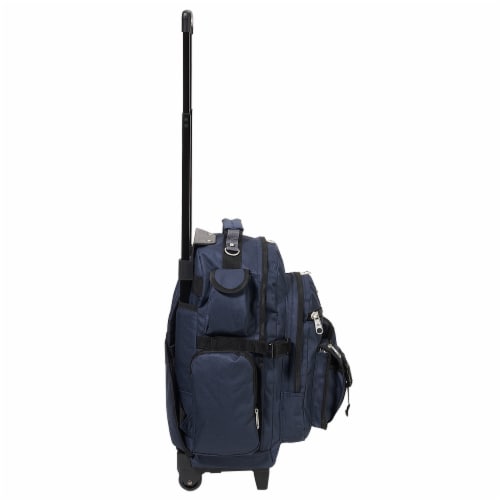 Everest Deluxe Large Wheeled Backpack - Navy Perspective: right