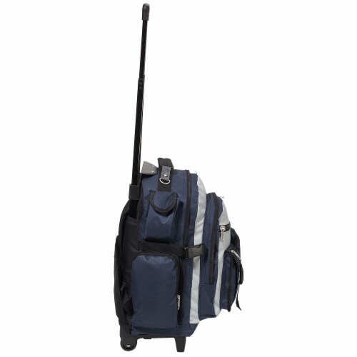 Everest Deluxe Wheeled Backpack - Navy/Gray Perspective: right