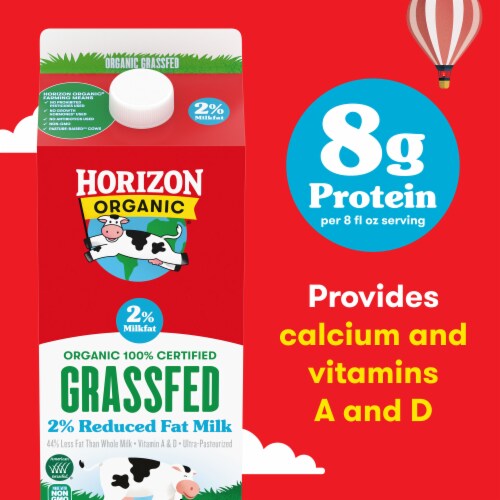 Horizon Organic Grassfed 2% Reduced Fat Milk Perspective: right
