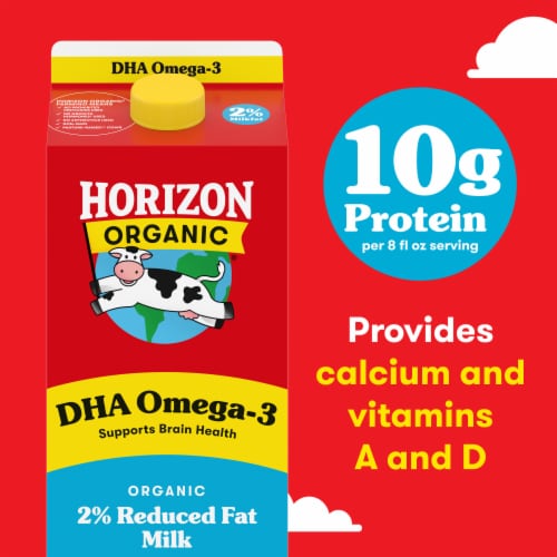 Horizon Organic® DHA Omega-3 2% Reduced Fat Milk Perspective: right