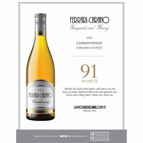 Ferrari Carano Chardonnay California White Wine Perspective: right