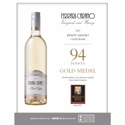 Ferrari Carano Pinot Grigio California White Wine Perspective: right
