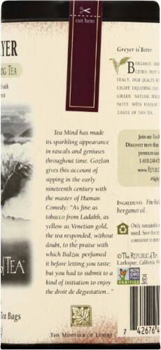The Republic of Tea® Earl Greyer Black Tea Bags Perspective: right