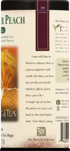 The Republic of Tea Ginger Peach Decaf Tea Bags Perspective: right