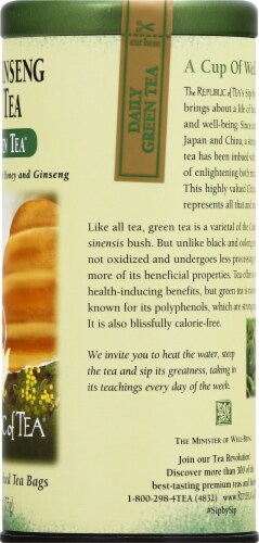 The Republic of Tea® Honey Ginseng Green Tea Bags Perspective: right