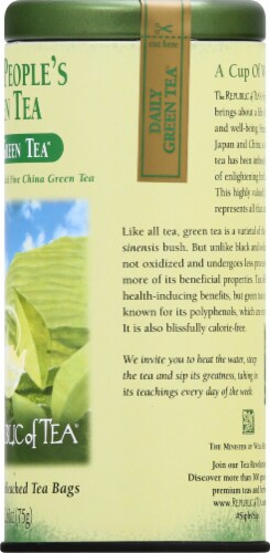 The Republic of Tea® Decaf People's Green Tea Bags Perspective: right