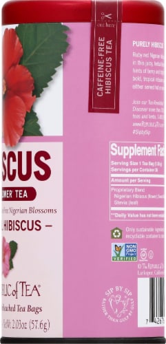The Republic of Tea® Natural Hibiscus Superflower® Tea Perspective: right