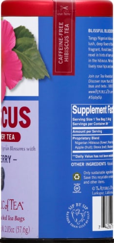 The Republic of Tea - SuperFlower Blueberry Hibiscus Herbal Tea Perspective: right