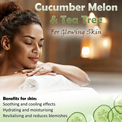 Cucumber Melon & Green Tea with Arnica Oil Healing Bath & Body Gift Basket. Aromatherapy Spa Perspective: right