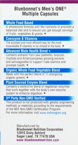 Bluebonnet® Men's One® Whole Food Based Multiple - Vegetable Capsules Perspective: right