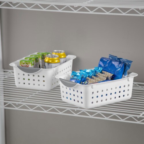 Sterilite Large Ultra Plastic Storage Bin Baskets with Handles, White, 6  Pack, 1 Piece - Food 4 Less