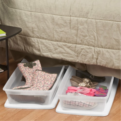 Sterilite Underbed Storage Box with Lid - Clear/White, 41 qt - Kroger