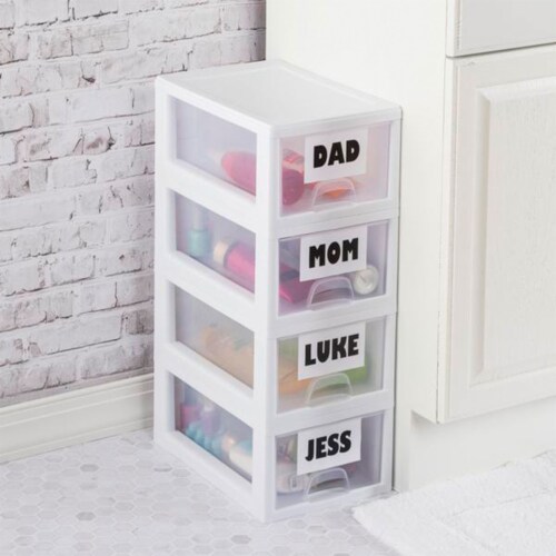 Sterilite Small Box Modular Stacking Storage Drawer Container Closet (6 Pack) Perspective: right