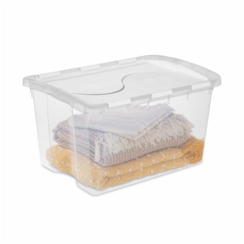 Sterilite 48 Quart Hinged Lid Storage Box Plastic Stackable Bin with Lid, 6  Pack, 1 Piece - Kroger