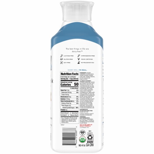 SO Delicious Dairy Free Organic Vanilla Almondmilk Perspective: right
