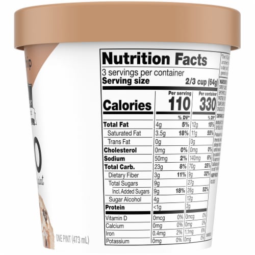 SO Delicious® Dairy Free Cocoa Chip Frozen Dessert Pint Perspective: right