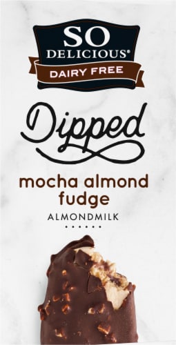 SO Delicious Dairy Free Mocha Fudge with Almond Milk Base Frozen Dessert Bars Perspective: right