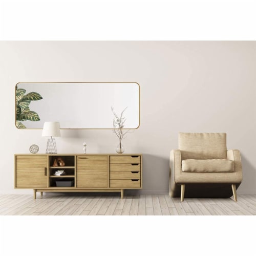 ANDY STAR Modern 18 x 48 Inch Rectangular Full Body Length Mirror, Brushed Gold Perspective: right