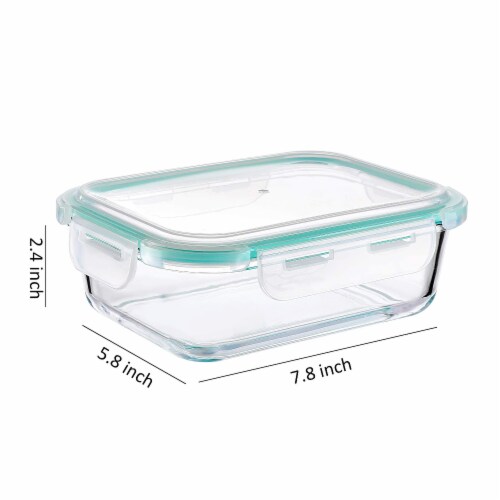 WHOLE HOUSEWARES | Glass Food Storage Containers Meal Prep, 3 Sizes | Airtight Lids . Perspective: right