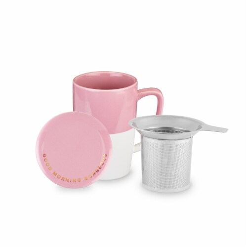 Deliaâ„¢ Pink Tea Mug & Infuser by Pinky UpÂ® Perspective: right