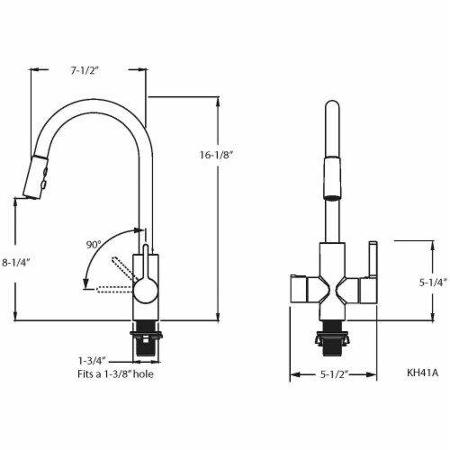 Westbrass KH31BK-6226 3 In 1 Kitchen Faucet Matte Black/Polished Chrome