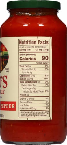 RAO's Homemade Premium Roasted Red Pepper Sauce Perspective: right