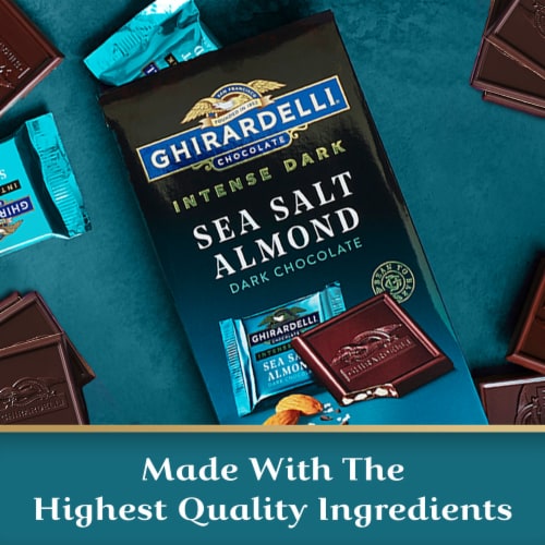 Ghirardelli® Sea Salt Almond Intense Dark Chocolate Squares Perspective: right