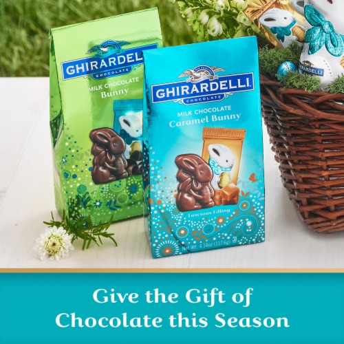 Ghirardelli® Easter Milk Chocolate Caramel Bunnies Easter Candy Perspective: right