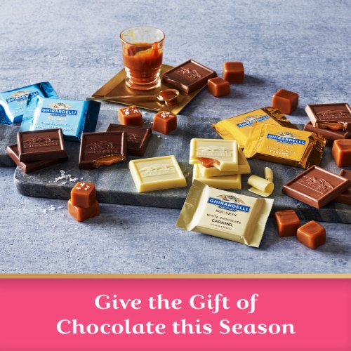 Ghirardelli® Assorted Chocolate Caramel Squares Valentine Candy Perspective: right