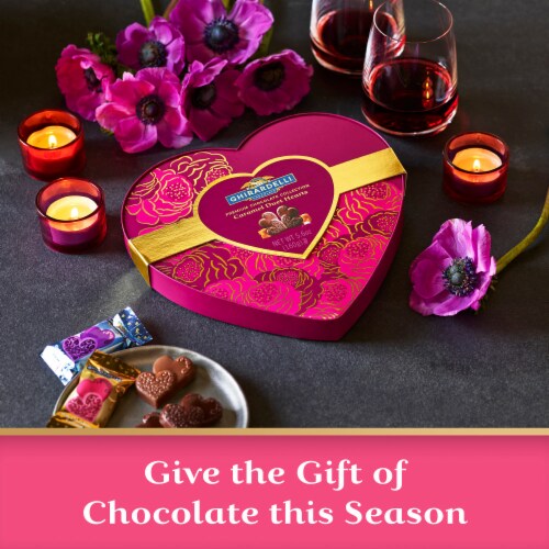 Ghirardelli® Caramel Duet Hearts Premium Assorted Chocolate Valentine Candy Perspective: right