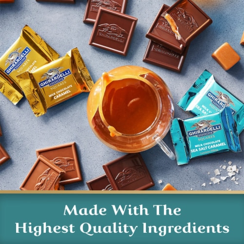 Ghirardelli® Milk Chocolate Sea Salt Caramel Squares Perspective: right