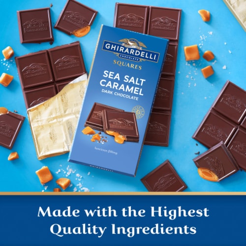 Ghirardelli® Sea Salt Caramel Dark Chocolate Squares Bar Perspective: right