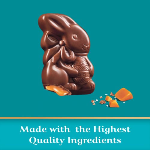Ghirardelli® Milk Chocolate Sea Salt Caramel Bunnies Candy Bag Perspective: right