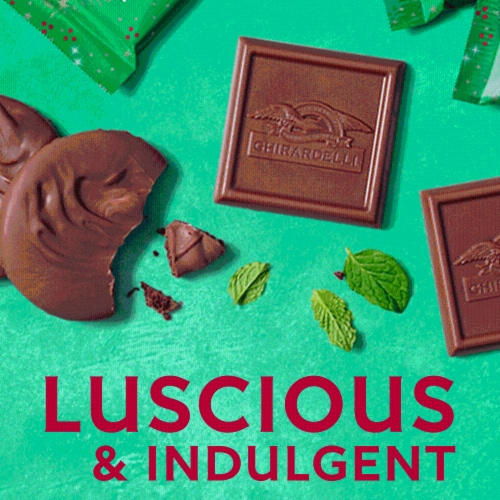 Ghirardelli® Milk Chocolate Mint Cookie Chocolates Perspective: right